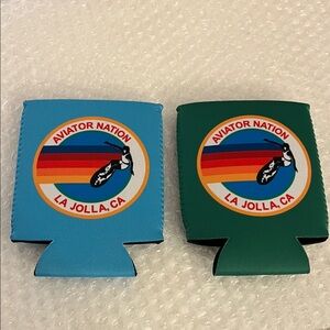Aviator Nation Blue and Green Koozies NWOT